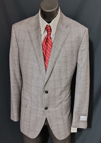 Samuelsohn Suit 44R Current Gray Plaid NWT Dual Vents