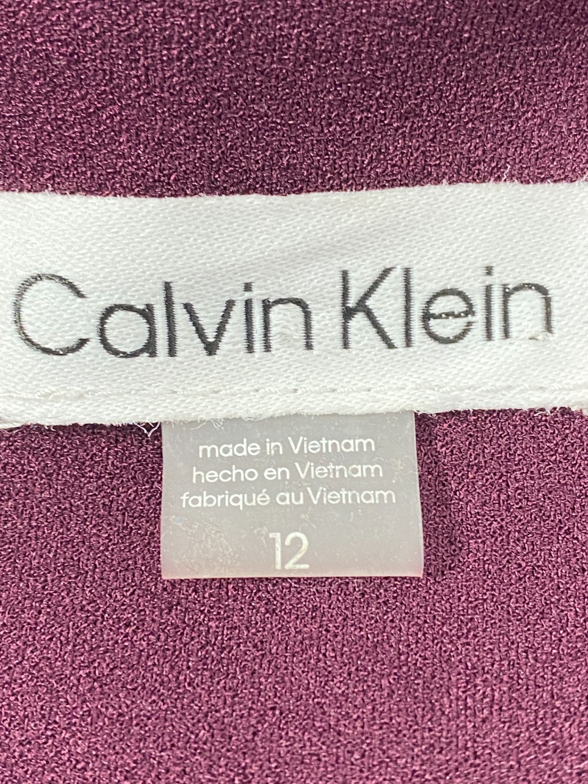 NWT Calvin Klien Ruched Front Sz 12 Sleeveless Sheath Dress Dark Purple Career