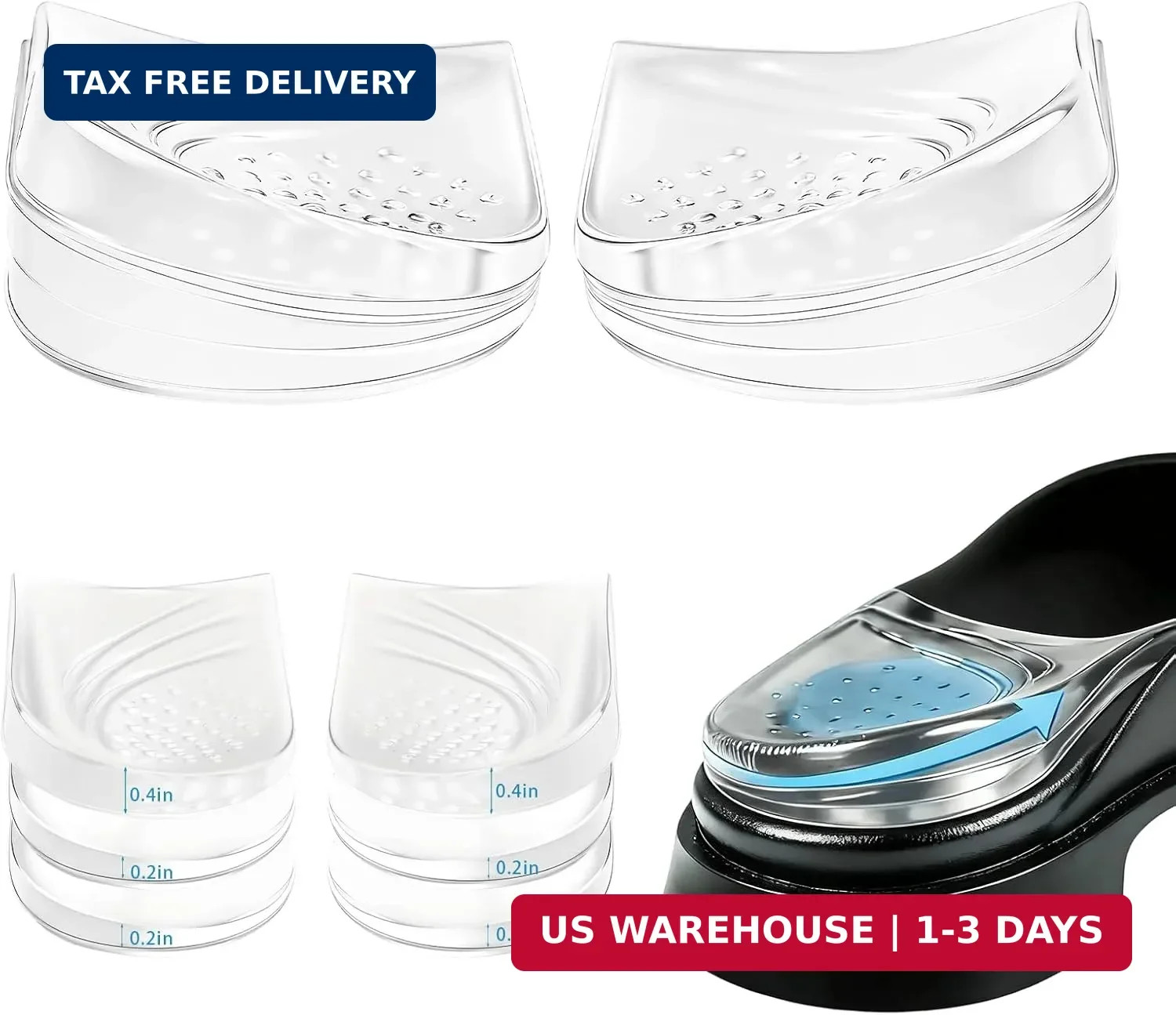6PCS Adjustable Heel Wedge Inserts for Supination & Overpronation Insoles Correc