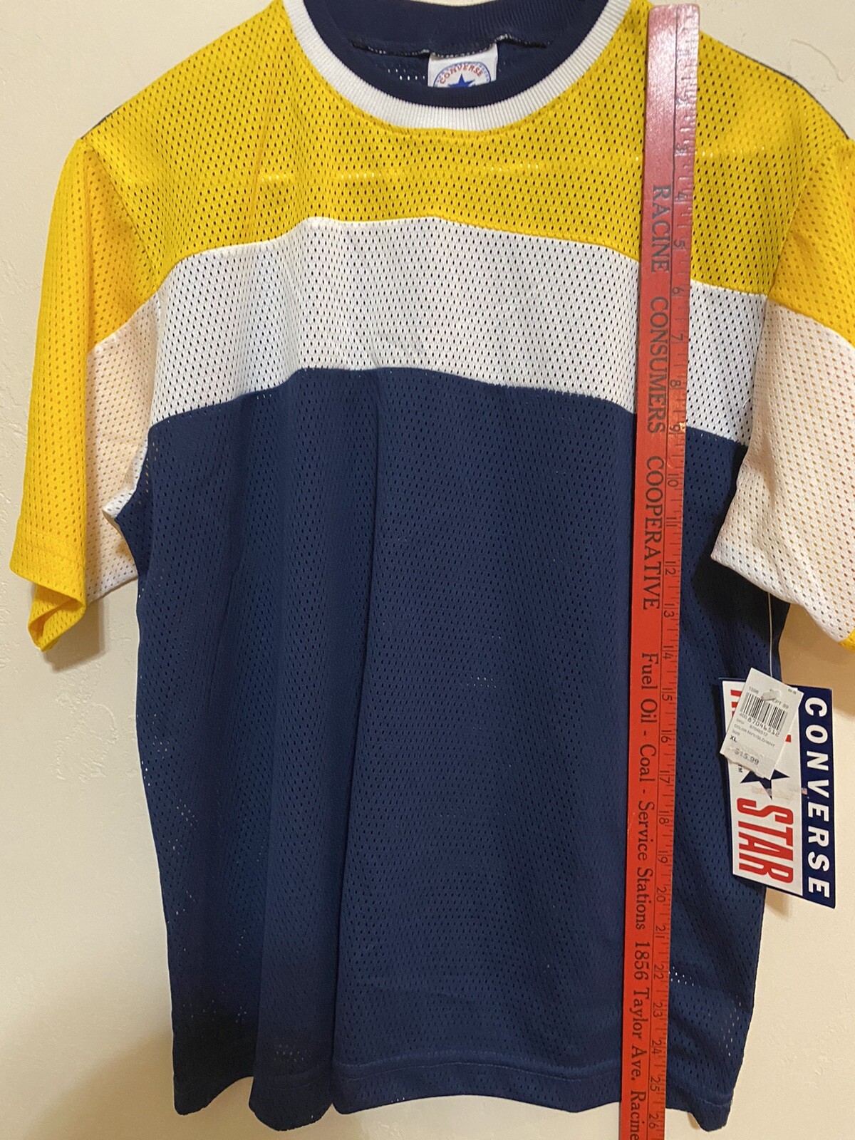 Vintage Converse All-Star Mesh Jersey Navy Yellow New with Tags *See Details*