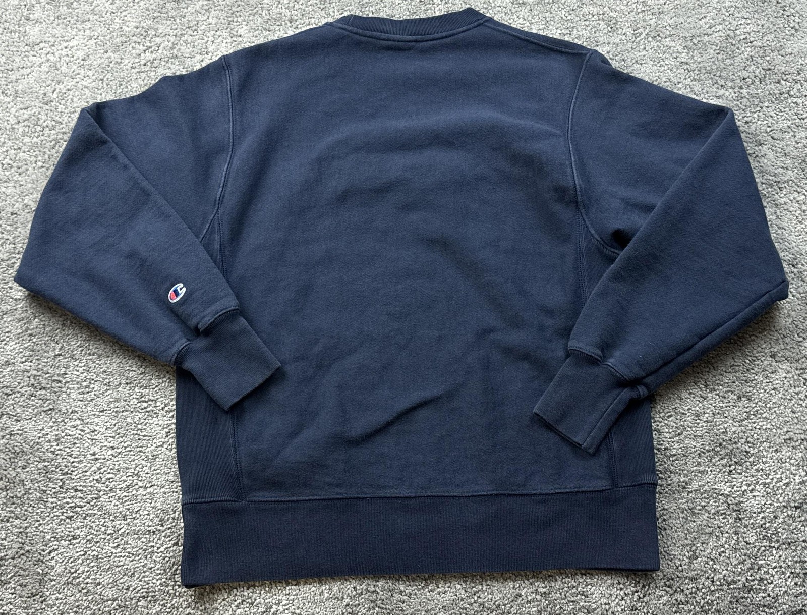 Champion Reverse Weave Sweatshirt Mens Medium Blue Fleece Crewneck Logo