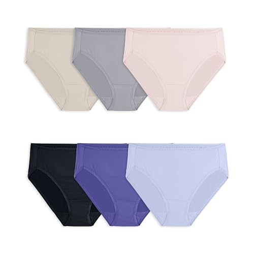 Women’s Microfiber Hi Cut Briefs 6 Pack Lightweight High Stretch Cotton Smooth