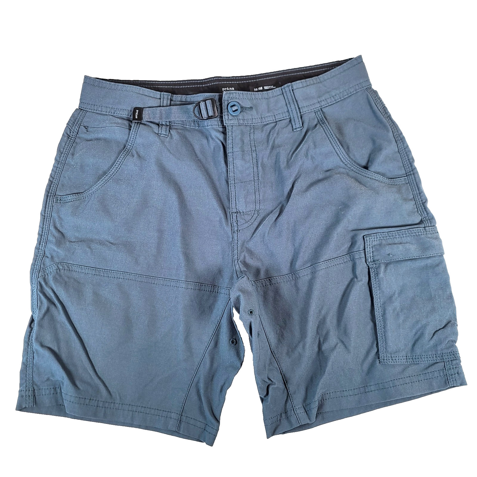 prAna Zion II Shorts Men’s 30 Blue Cargo Hiking Camping Utility Climbing Stretch