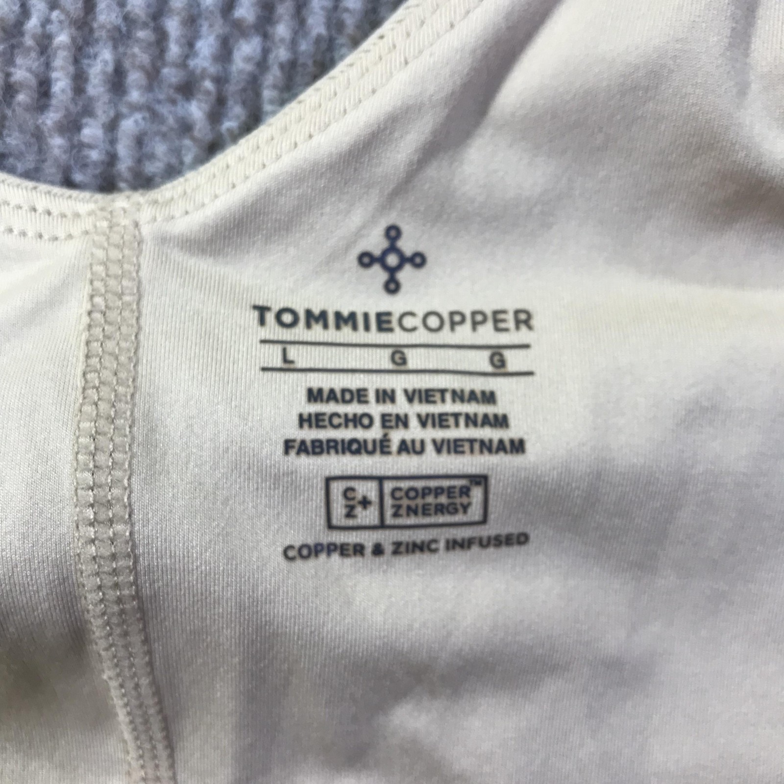 Tommie Copper Shoulder Support Sports Bra Womens Large Zip Front Activewear