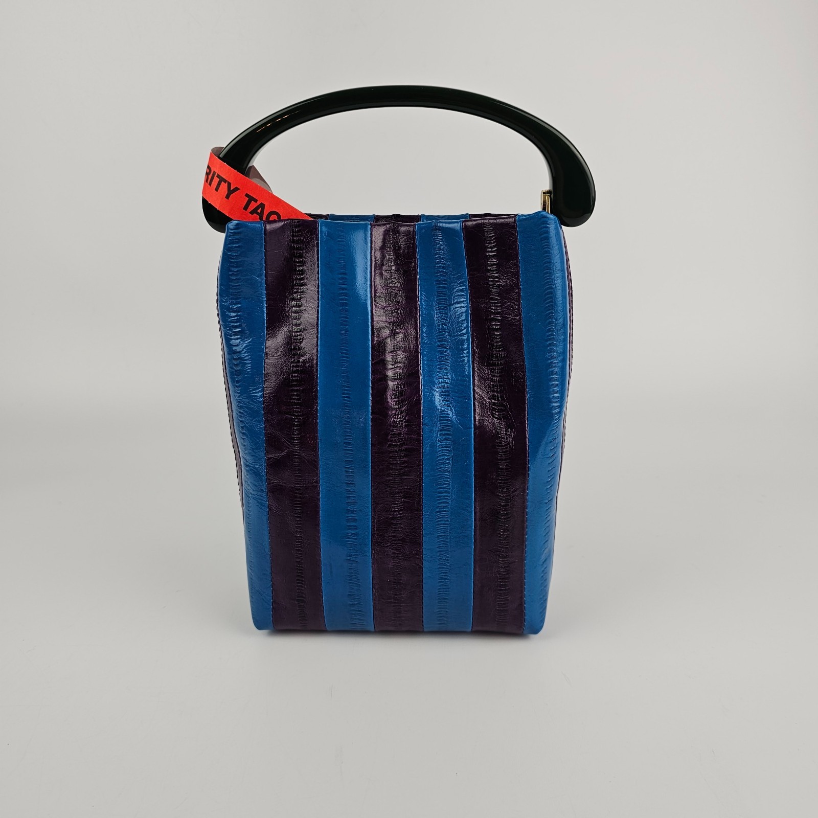 DRIES VAN NOTEN Striped Blue Top Handle Bag New & Authentic