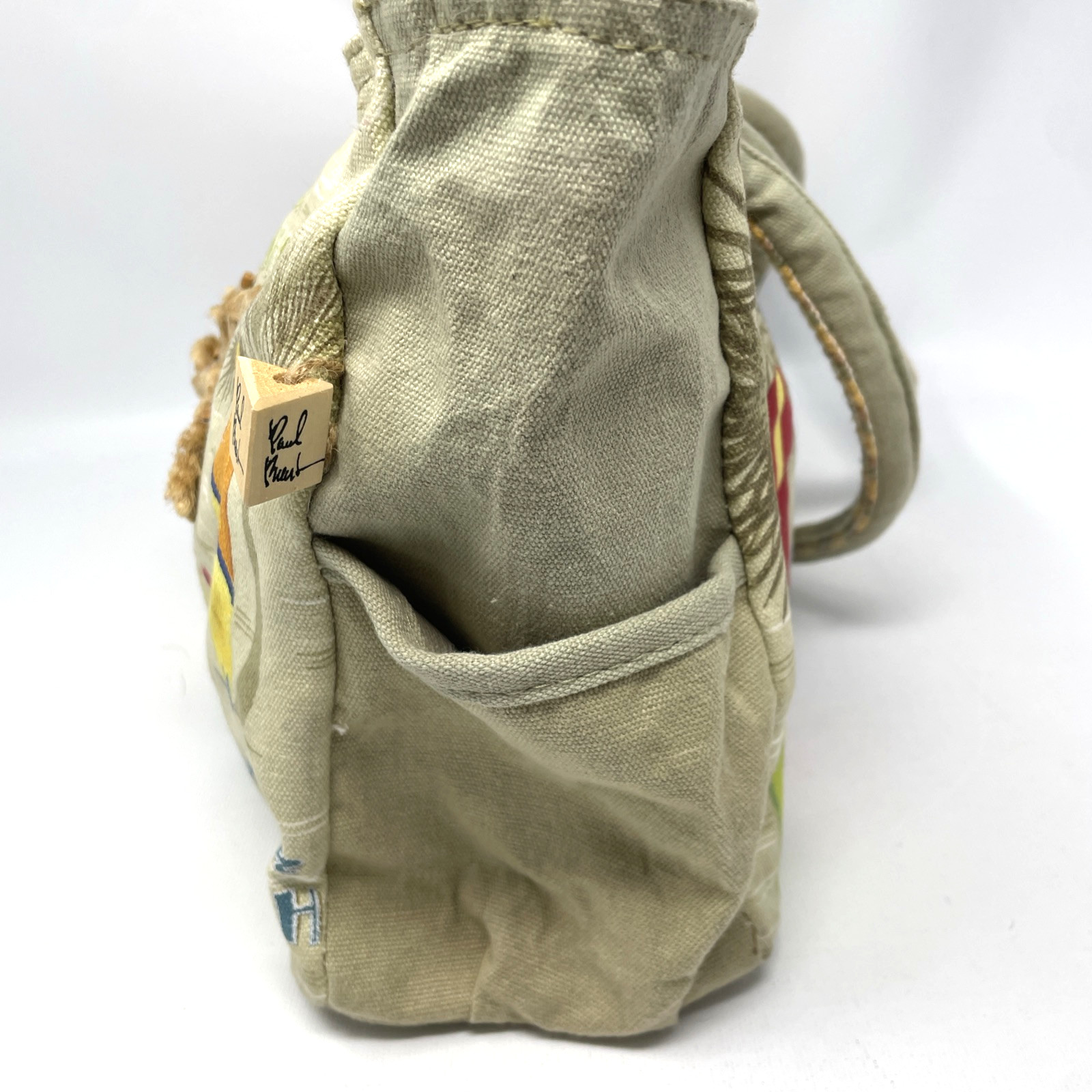 NWT Sun N Sand Paul Brent Beaches Canvas Embellished Bag Purse Zip La Jolla