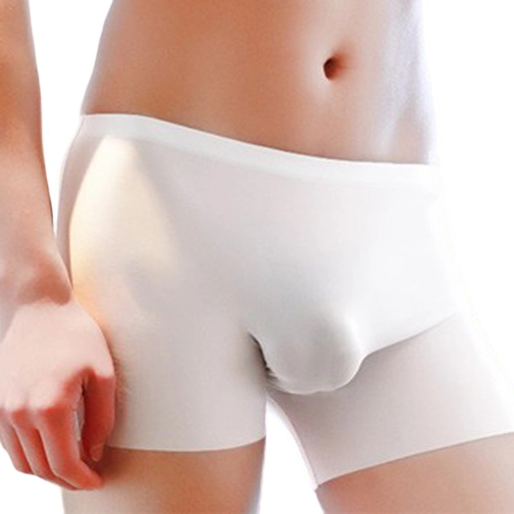 Men’s Ultra Thin Trunks Boxer Shorts Ice Silk Seamless 3D Bulge Pouch Underwear