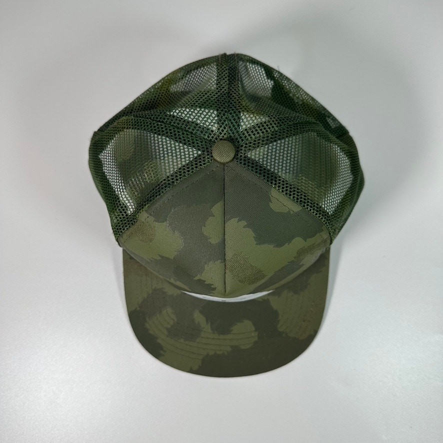 Poler Camp Vibes Camo Trucker Hat Snapback Mesh Cap Green Camouflage