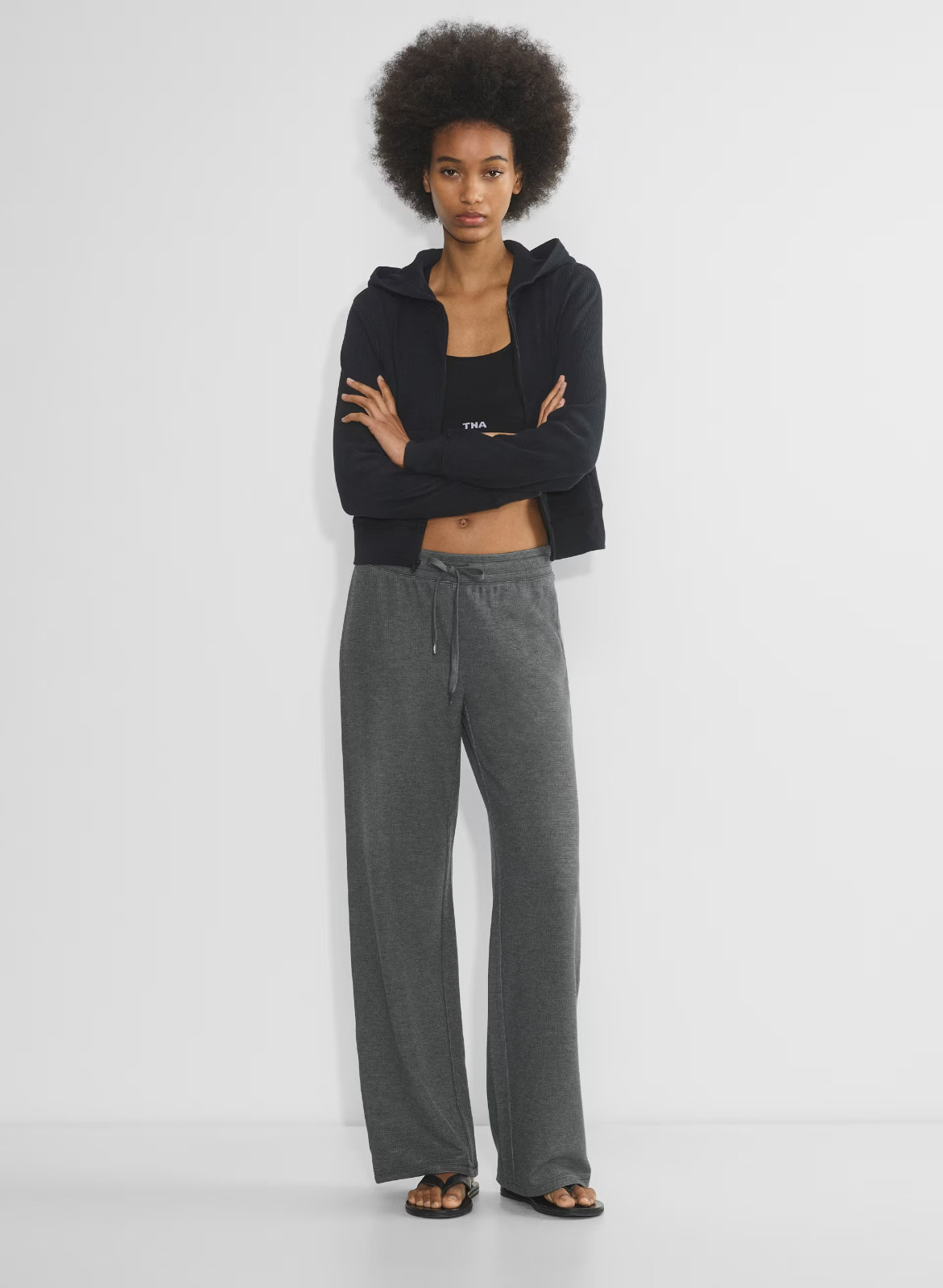 NEW Women Aritzia Wafflex Marks Pant Dark Gray