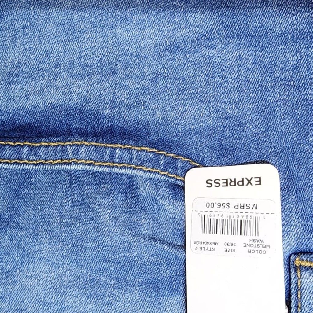 Express Athletic Slim Hyper Stretch Jeans 36×30 Medium Wash