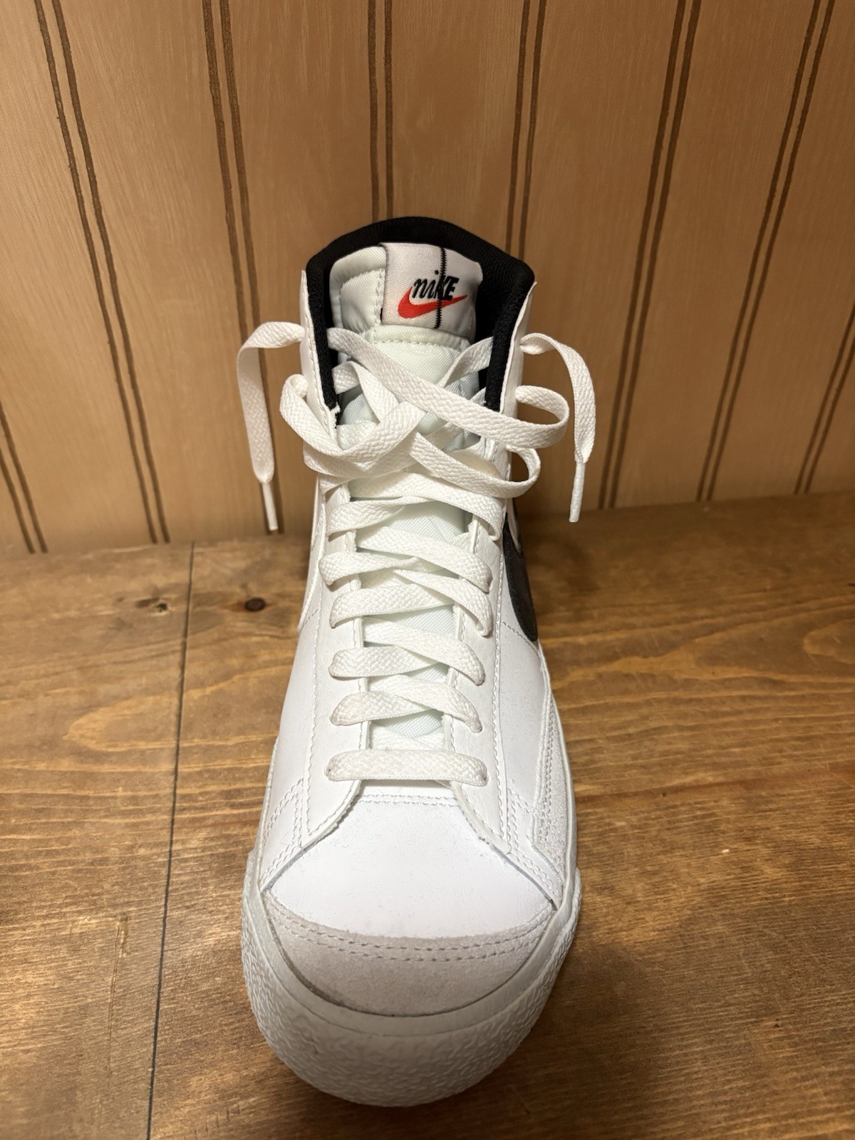 Nike Blazer Mid White Black High-Top Leather Basketball Sneaker