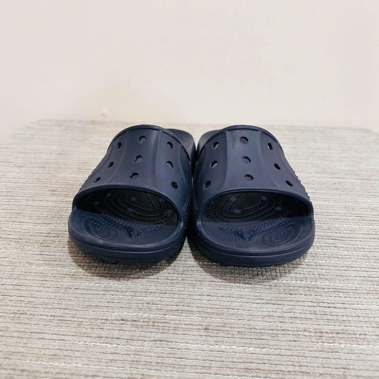 Crocs Baya Slide Sandals Womens 10 Blue Slip On Shoes Pool Beach