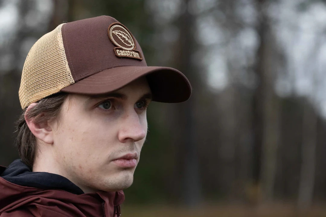 Casstrom Lapland Trucker Cap Brown Beige Mesh Back Snap Adjustment Fits Most