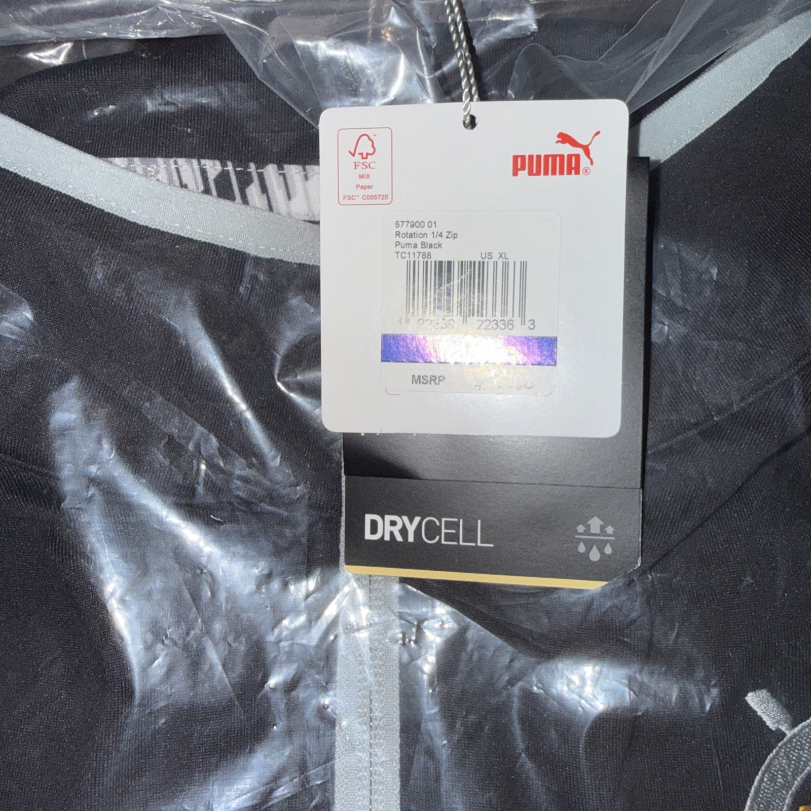 Puma Golf Pullover Outing Chest Logo 1/4 Zip XL Black NEW MSRP $65