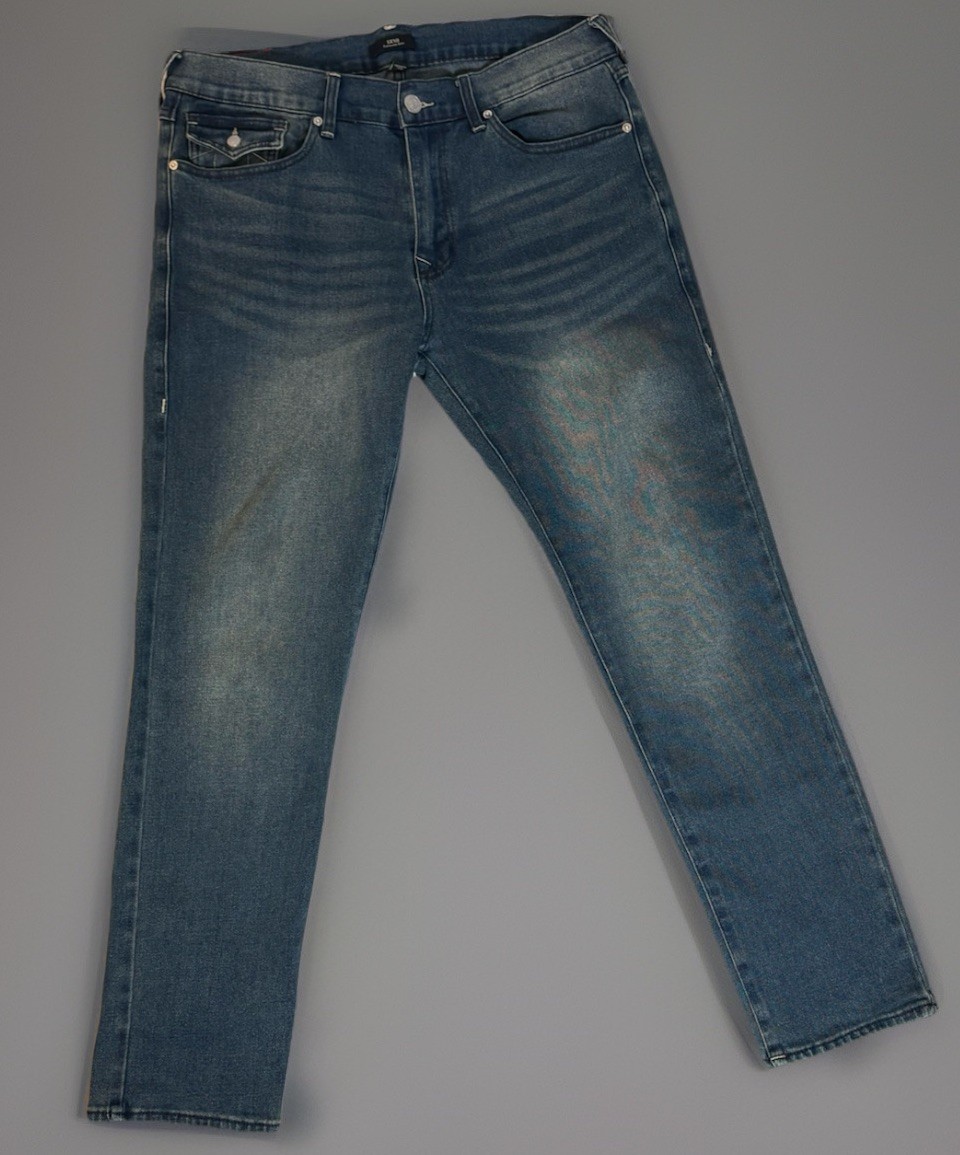 True Religion Men’s Relaxed Slim Jeans 36 Regular Blue Medium Wash Denim Cotton