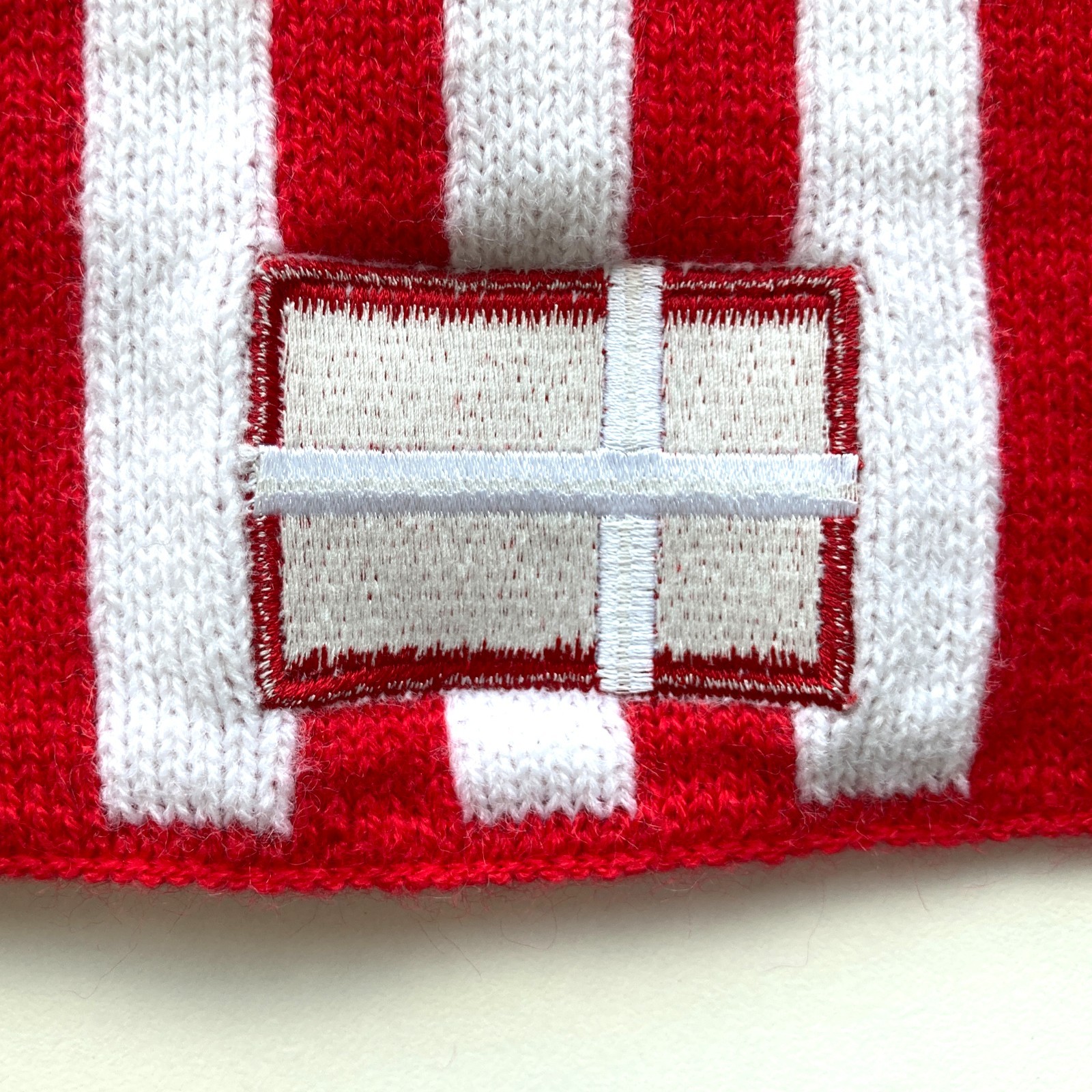 Denmark Flag Striped Knit Scarf Unisex Red White Danish Ivrig 7.75 x 67
