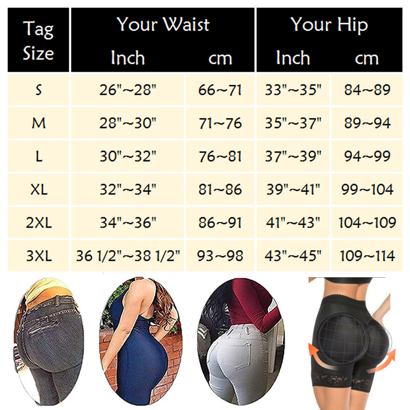 Women Padded Underwear Fake Ass Butt Lifter Hip Enhancer Body Shaper Boyshorts