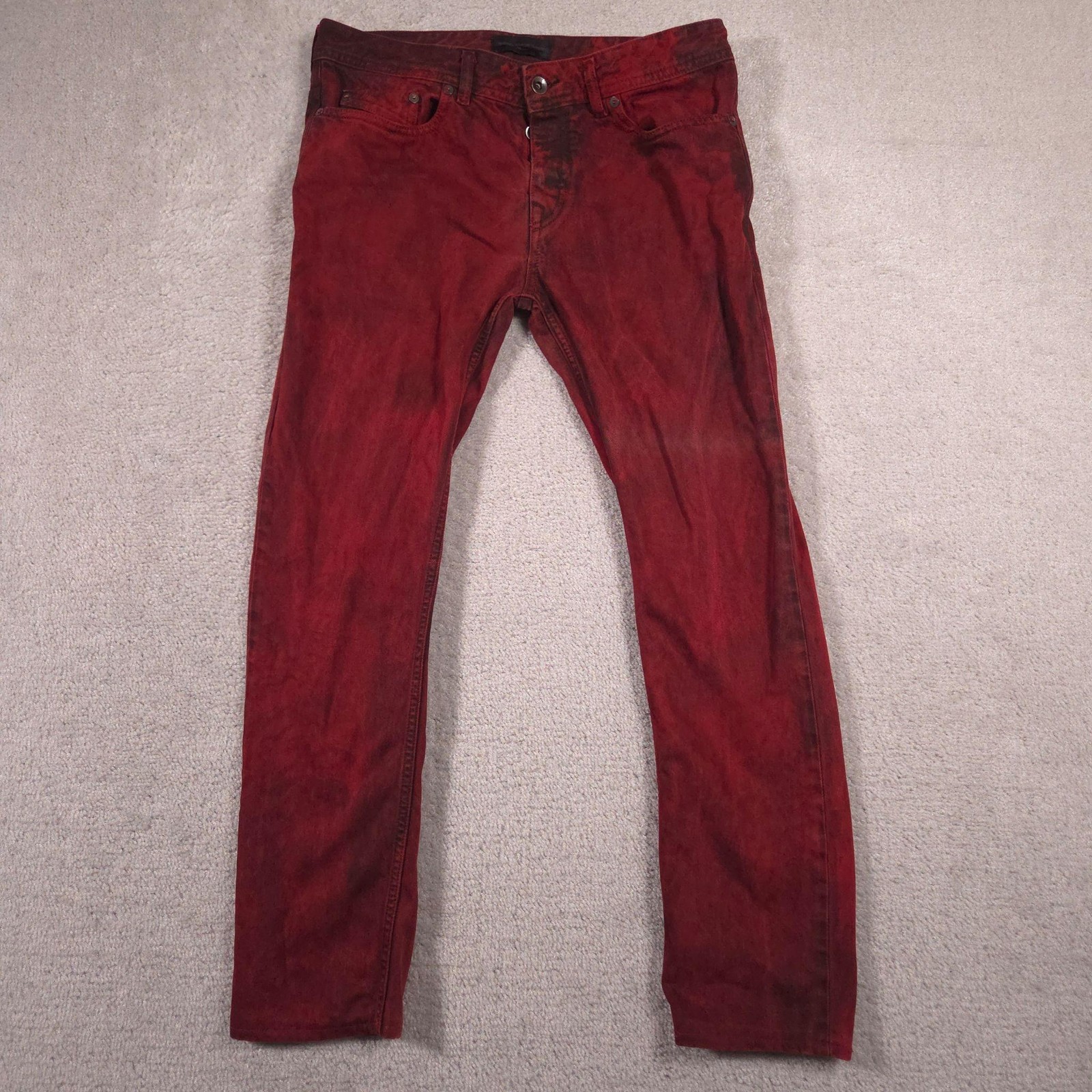 Diesel Black Gold Jeans Mens 31×27.5 Red Dark Wash Slim Skinny Coton Denim Pants