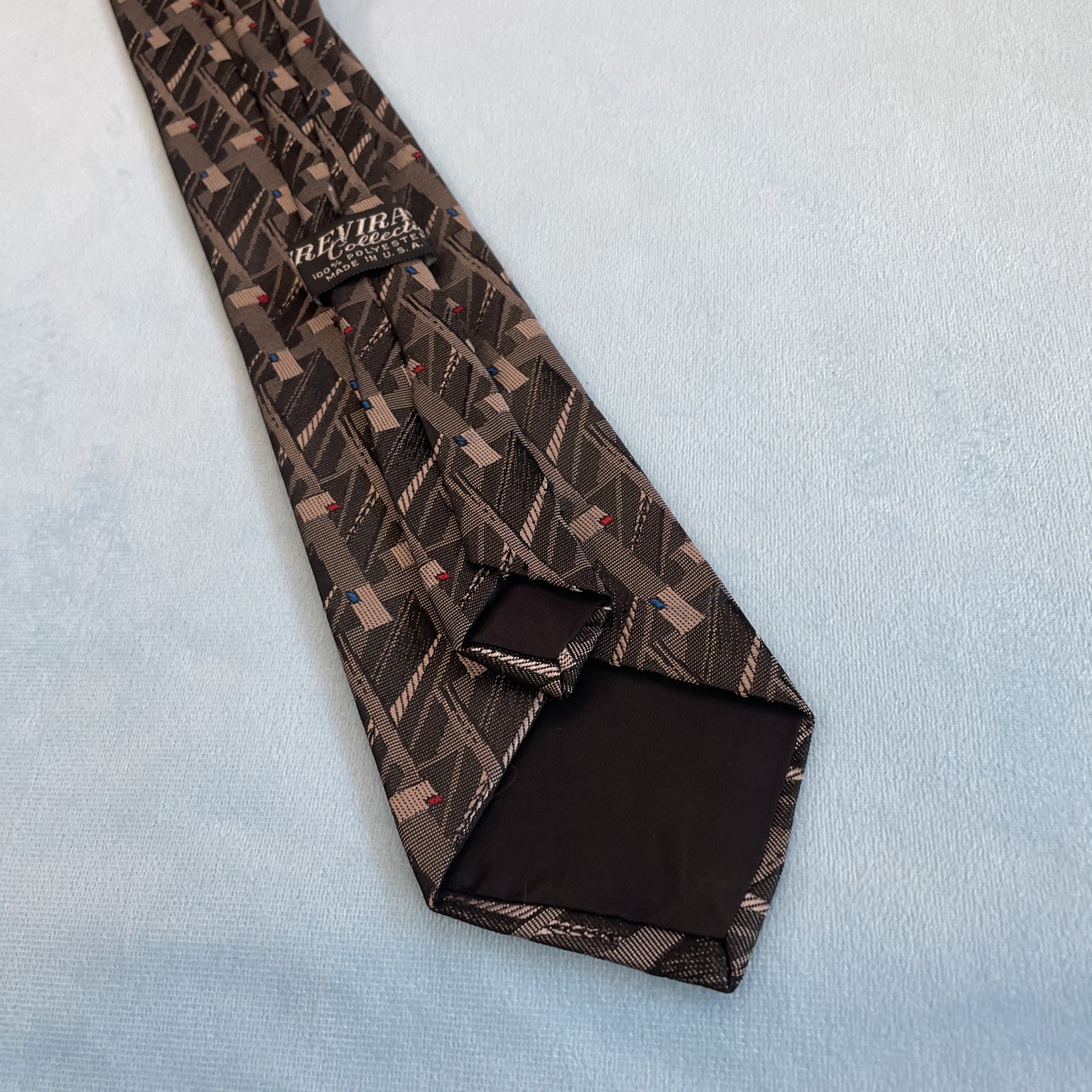 TREVIRA Collection Vintage 90s Cybergoth Made USA Tie Gray Steel Punk 3″ 58″