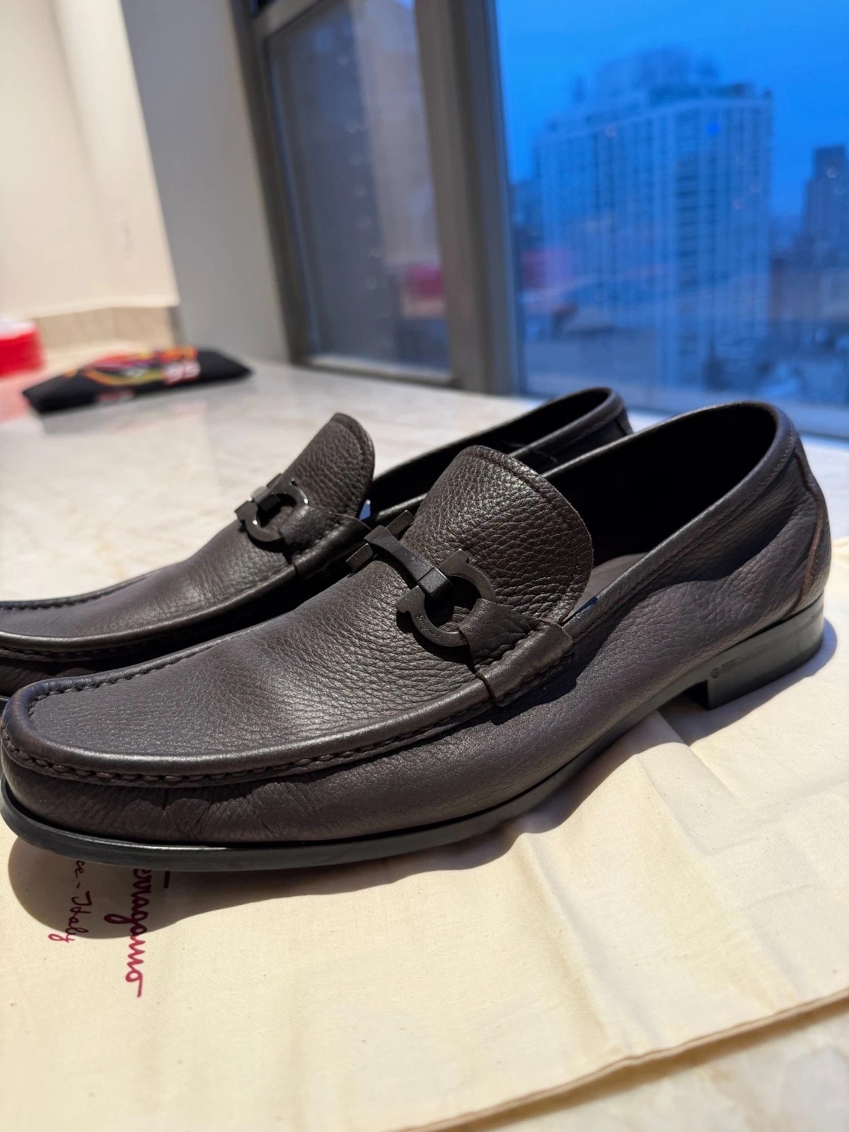 Men’s Salvatore Ferragamo Grandioso Loafer Size 10.5 Brown with Dust Bags-No Box