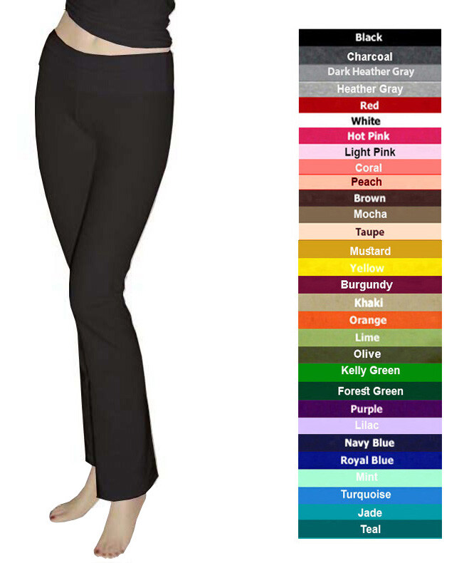 34″ Long Inseam Cotton Spandex Flare Yoga Pants