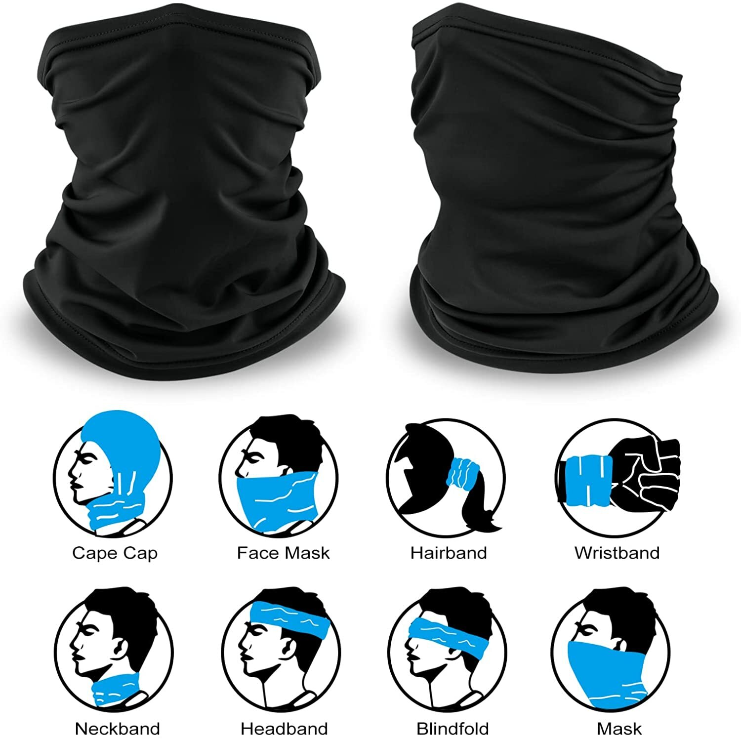 Men Women Thin Balaclava Neck Gaiter Face Mask UV Protection Bandana Scarf Cover