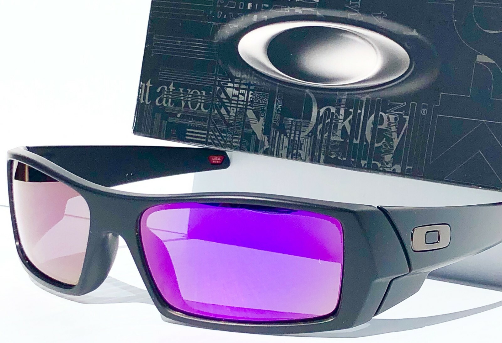 NEW* OAKLEY GASCAN Matte BLACK POLARIZED Galaxy Purple Violet Sunglass 9014