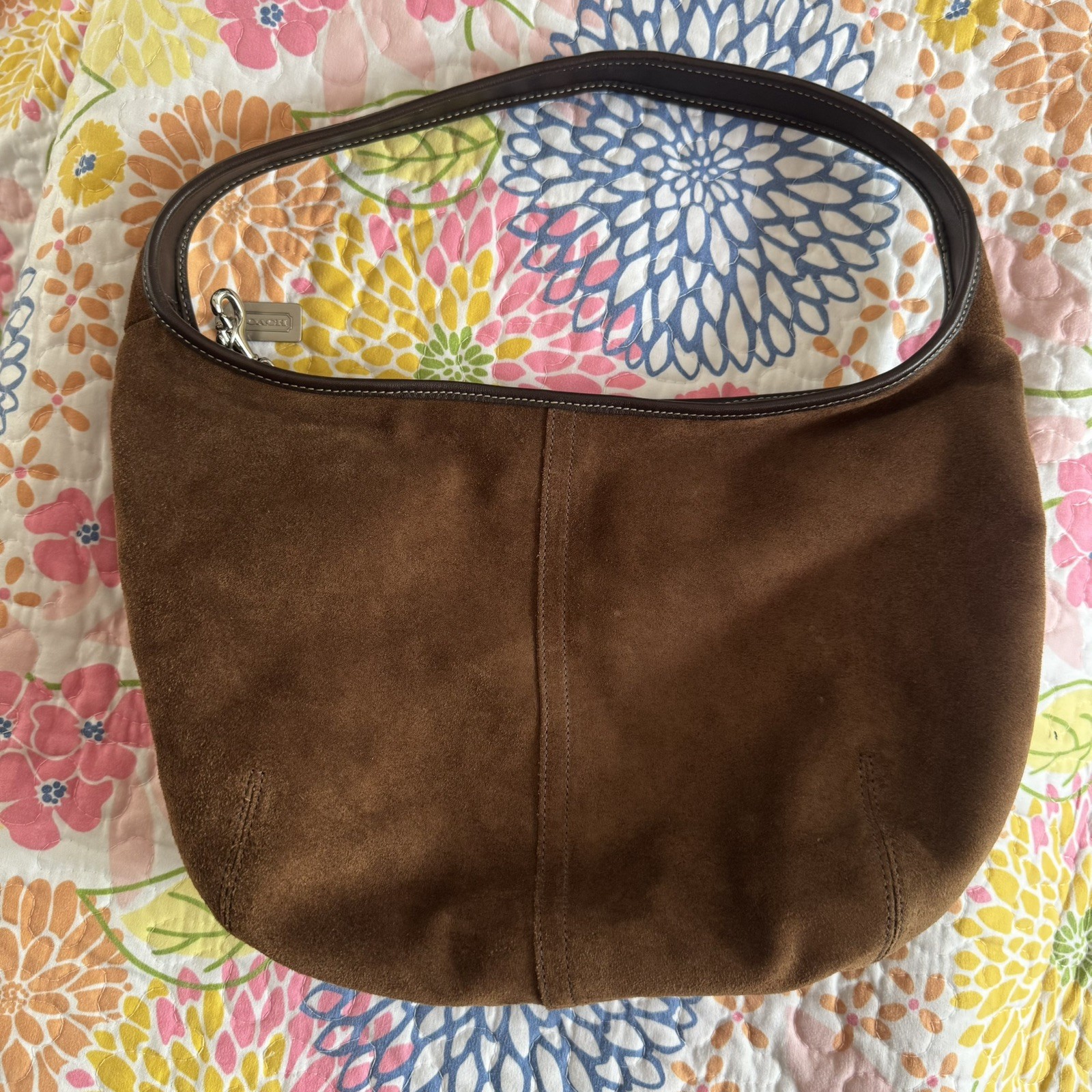 RARE COACH VINTAGE Y2K ERGO CHOCO BROWN FINEST SUEDE LEATHER HOBO TOTE BAG 9220