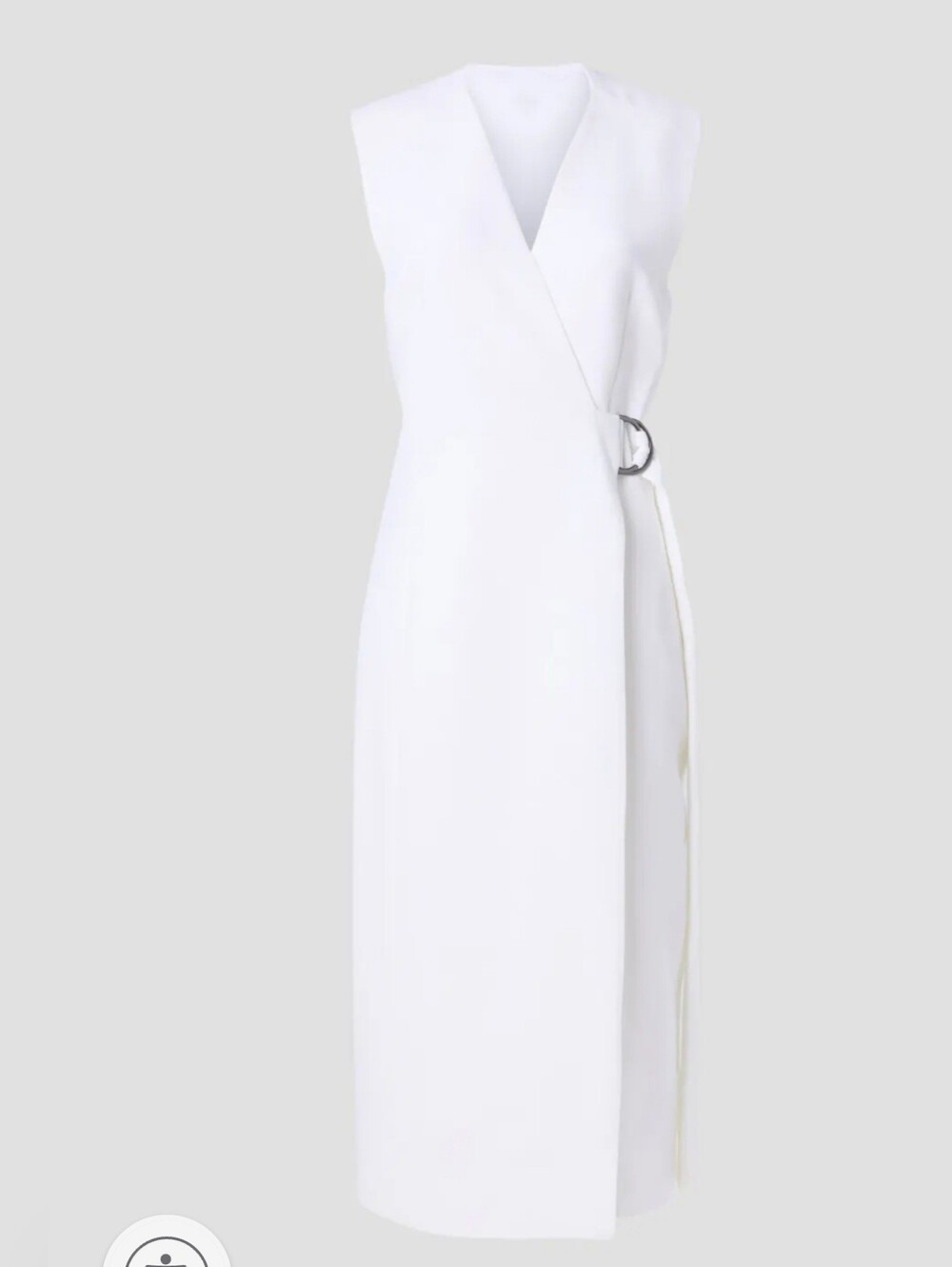 NWT Ted Baker London White Sleeveless Wrap Midi Dress V-Neck Buckle Size 6