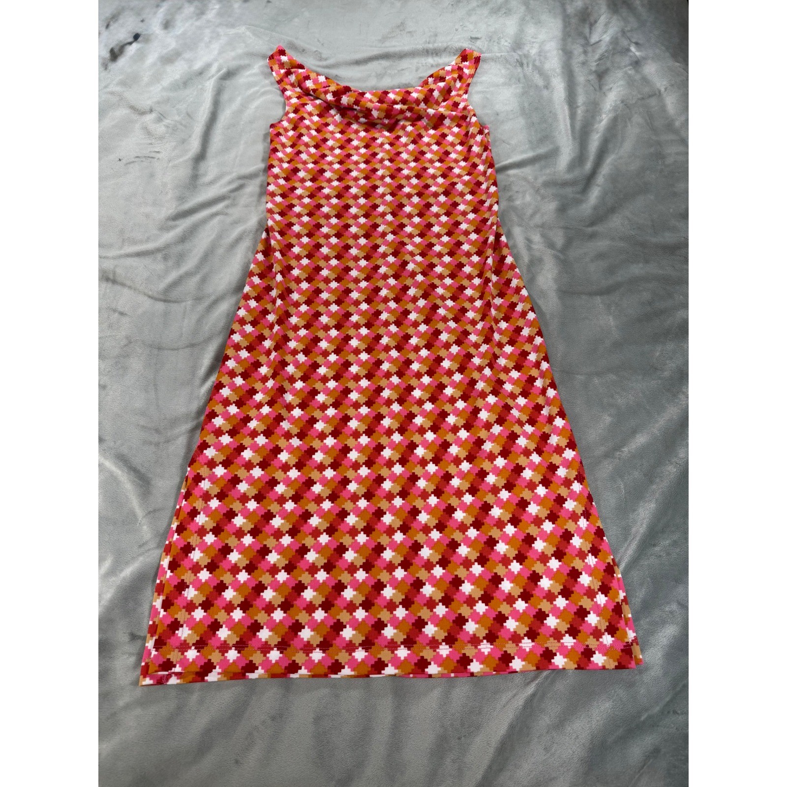 Vintage Rampage Clothing Company 90s Y2K Geometric Cowl Neck Dress Size Small