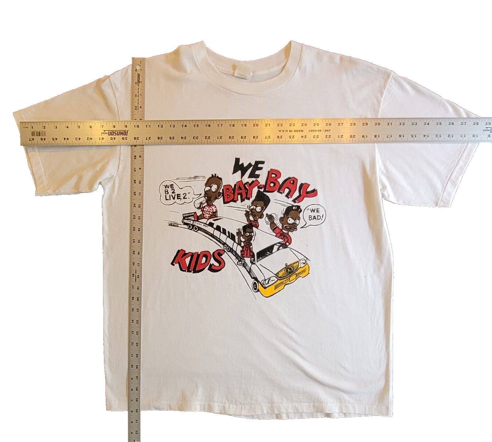 DetRetro313 “WE BAY-BAY KIDS” TWO-SIDED ORIGINAL SCREEN PRINTED IN 1990 XXXL
