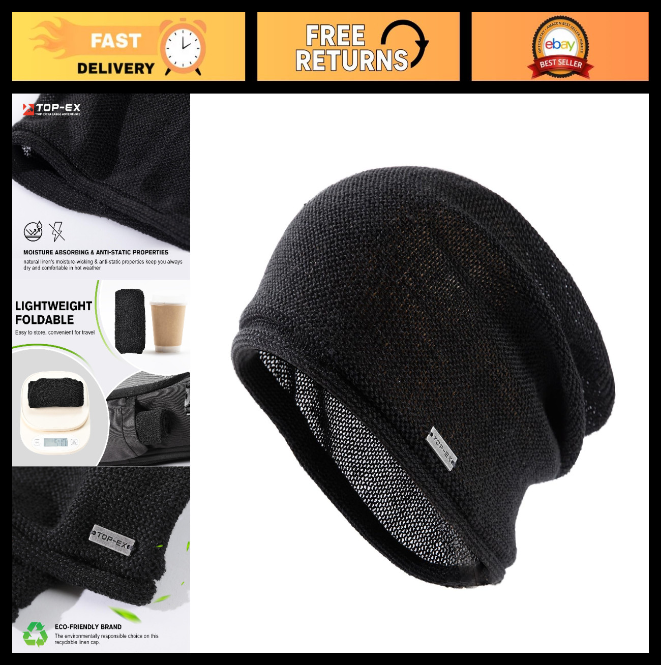 Linen Beanie Hat for Summer | Cooling, Eco-Friendly, Organic Fashion | L/XL/XXL