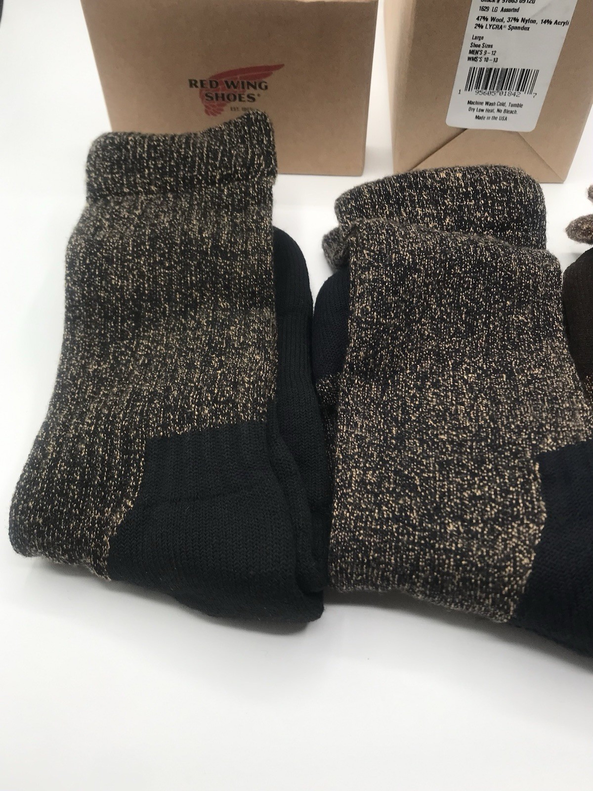 Red Wing Deep Toe Capped Wool Socks 3 Pack 97663 Multicolor Mens 9-12