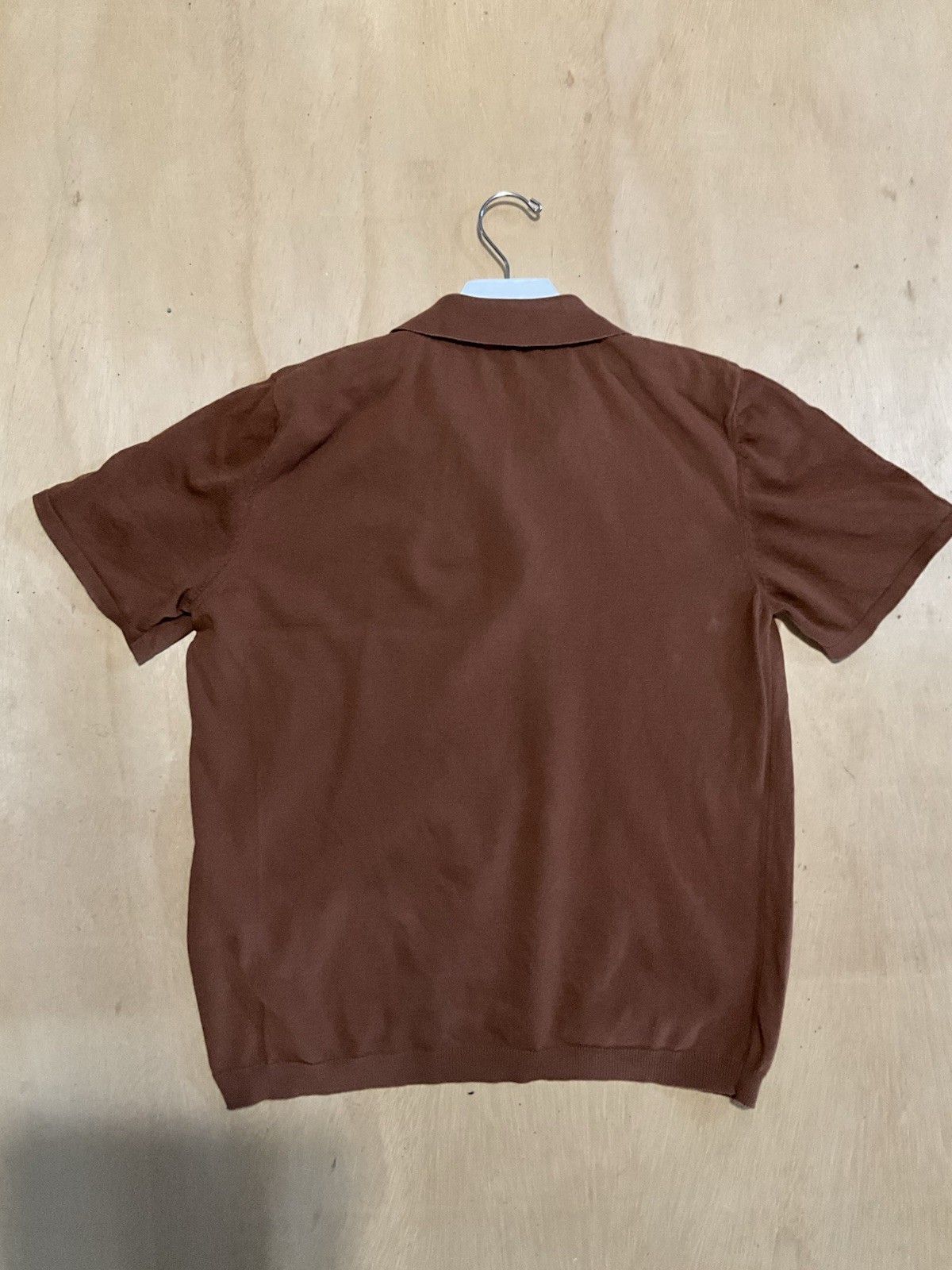 APC Men’s Jacky Knitted Polo In Nut Brown Size Small