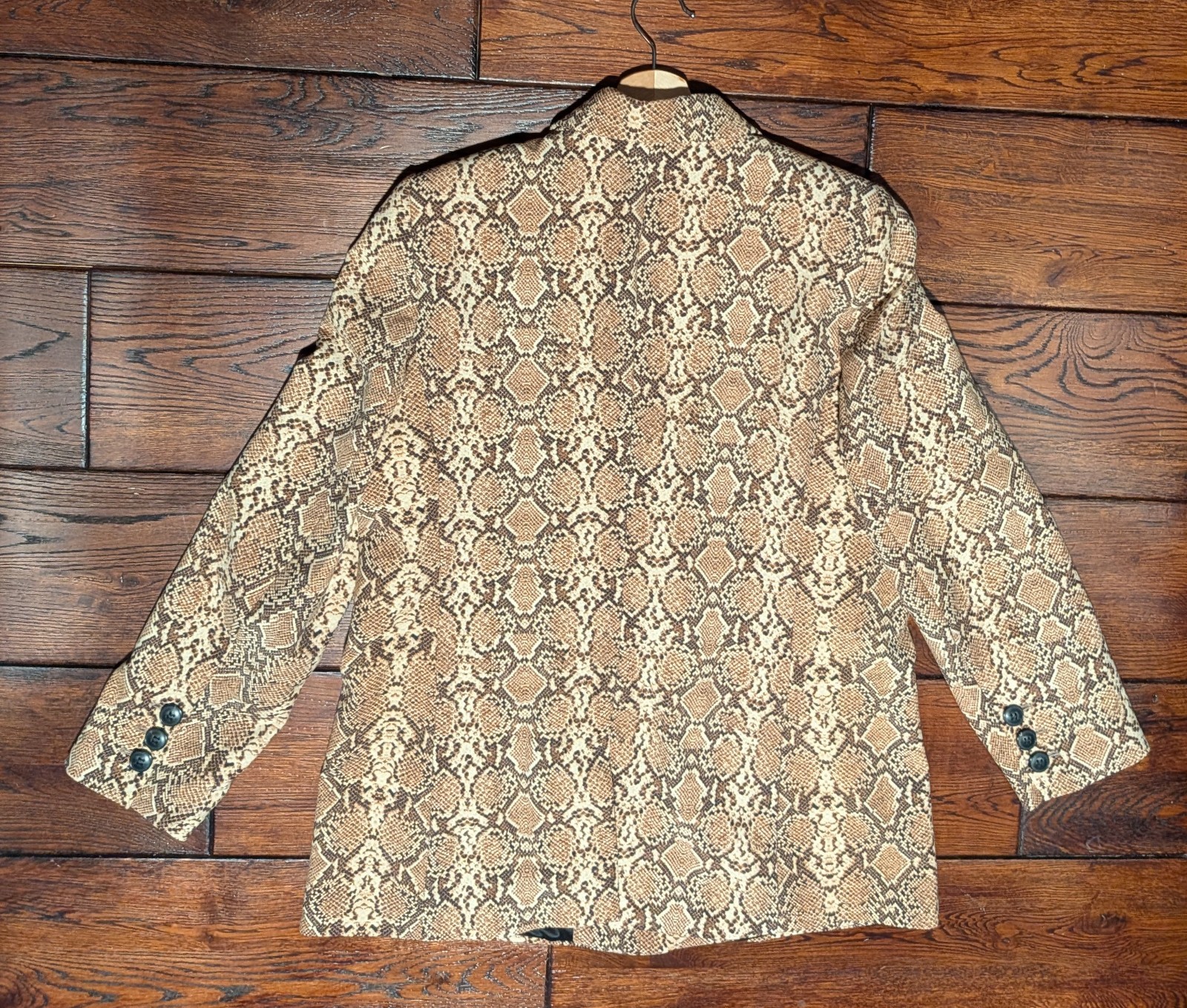 Anine Bing Madeleine Python Print Oversized Double Breasted Blazer Size L – NWOT