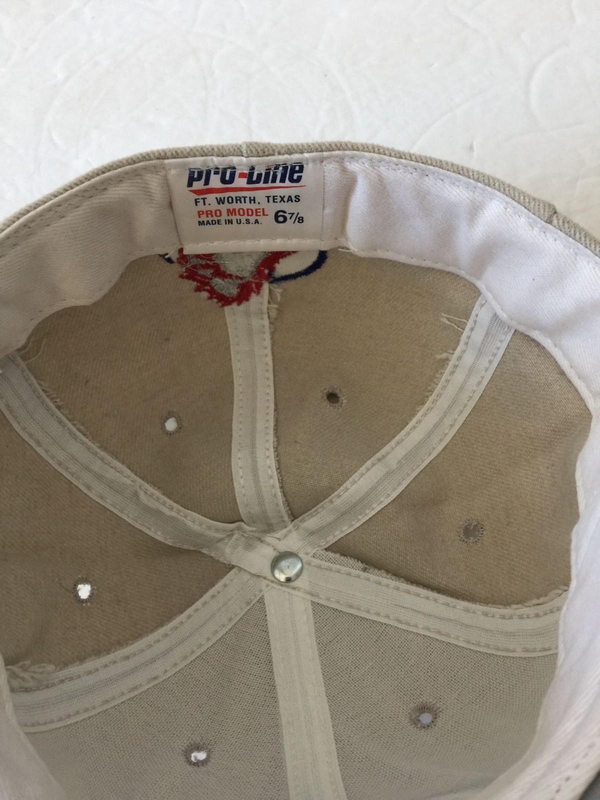 Vintage Pro-Line Pro Model Colorado Avalanche Khaki Beige Baseball Cap Hat 6 7/8