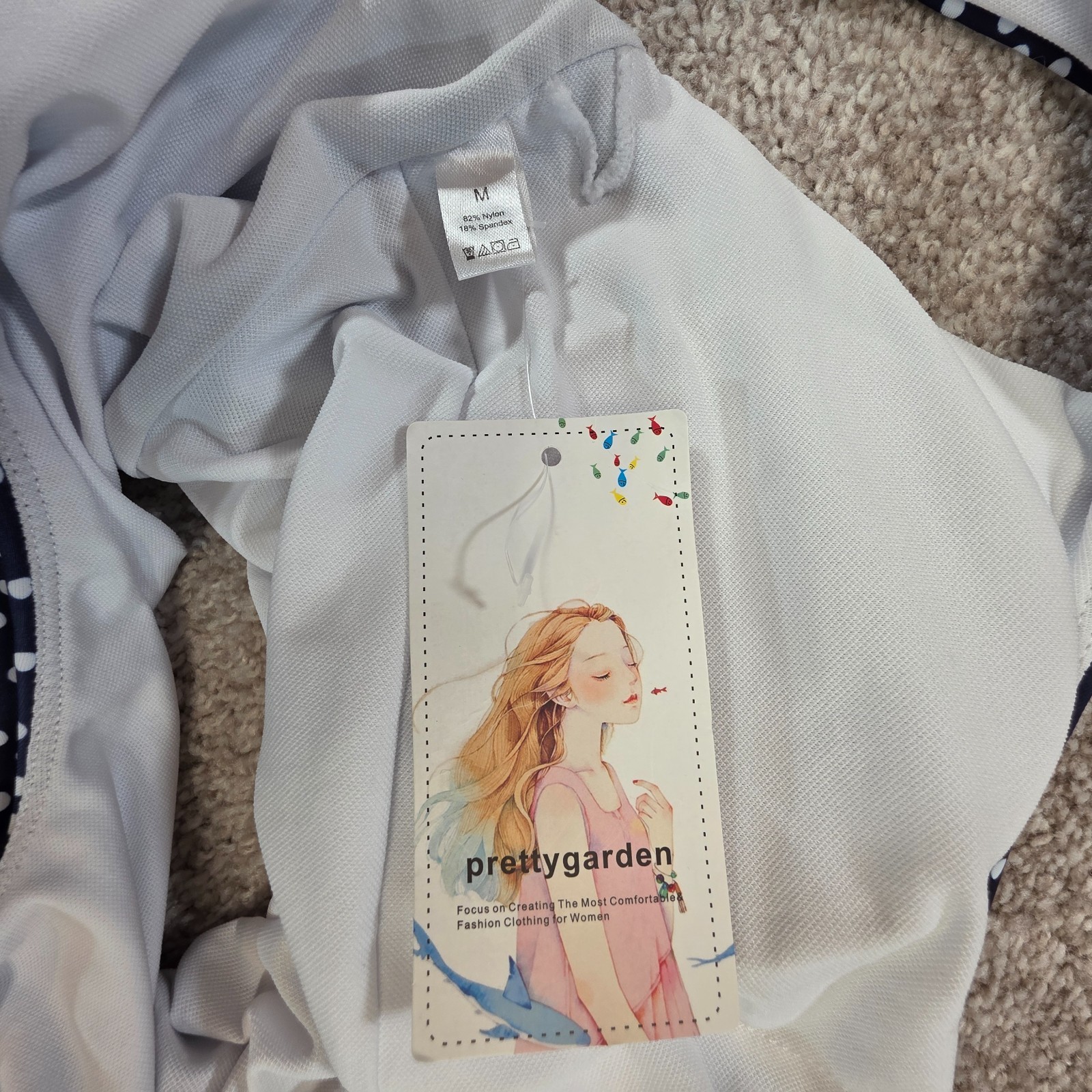 Prettygarden U Neck One Piece Swimsuit Medium NEW