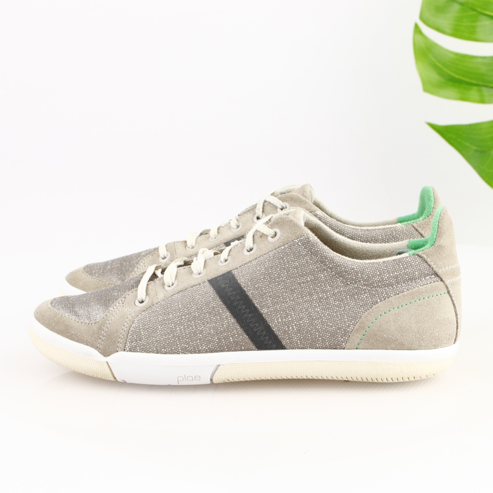 Plae Womens Prospect Sneaker Size 7.5 Stone Gray Lace Up Walking Everyday Shoe