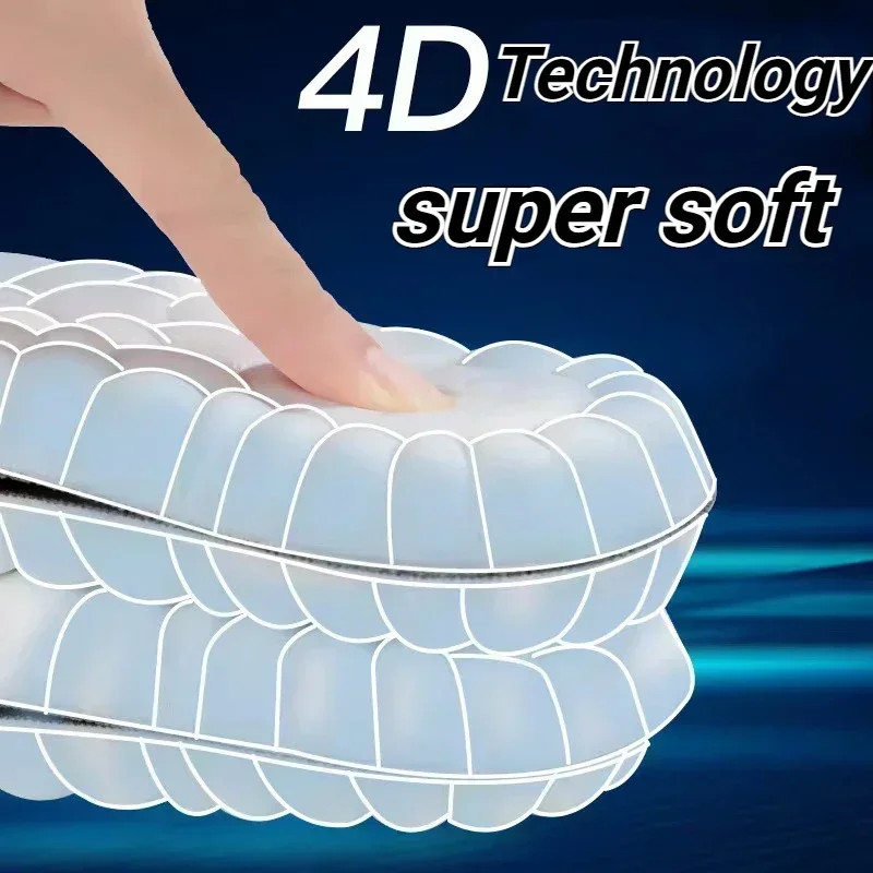 4D Massage Shoes Insoles Super Soft Latex Sports Insole for Feet Running Basket