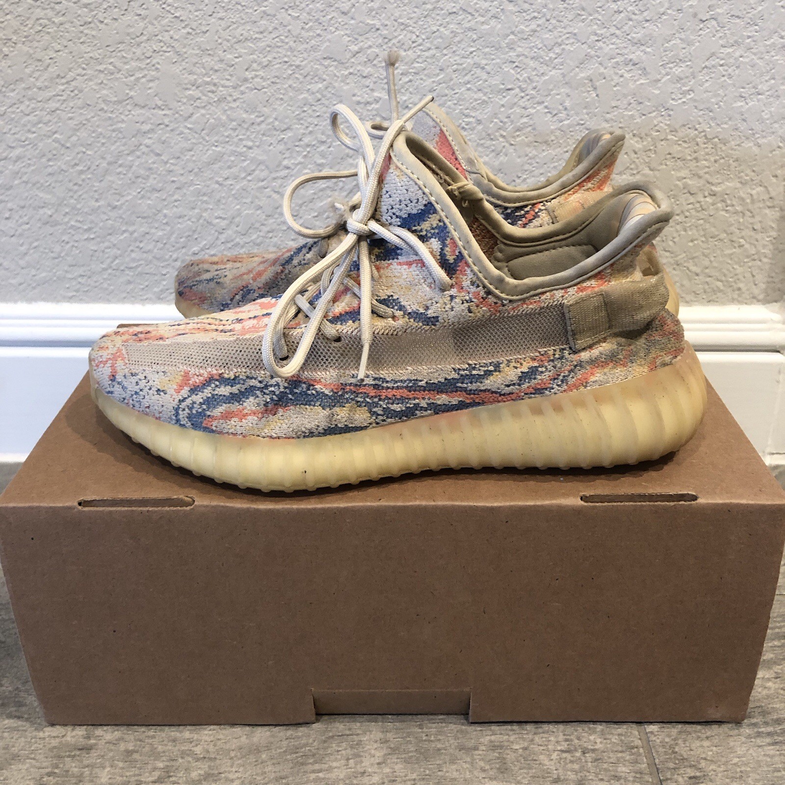 Adidas Yeezy Boost 350 V2 MX Oat Blue Orange Suede Sneakers Men’s Shoes Size 8.5