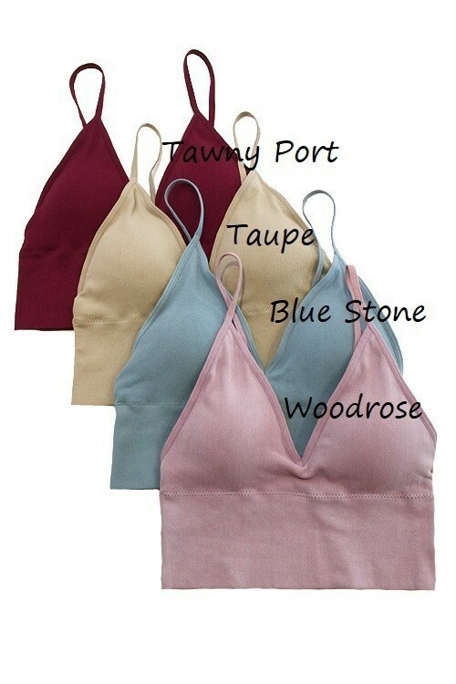 Anemone Ribbed Seamless Wireless Longline Bralette Removable Pads Bra