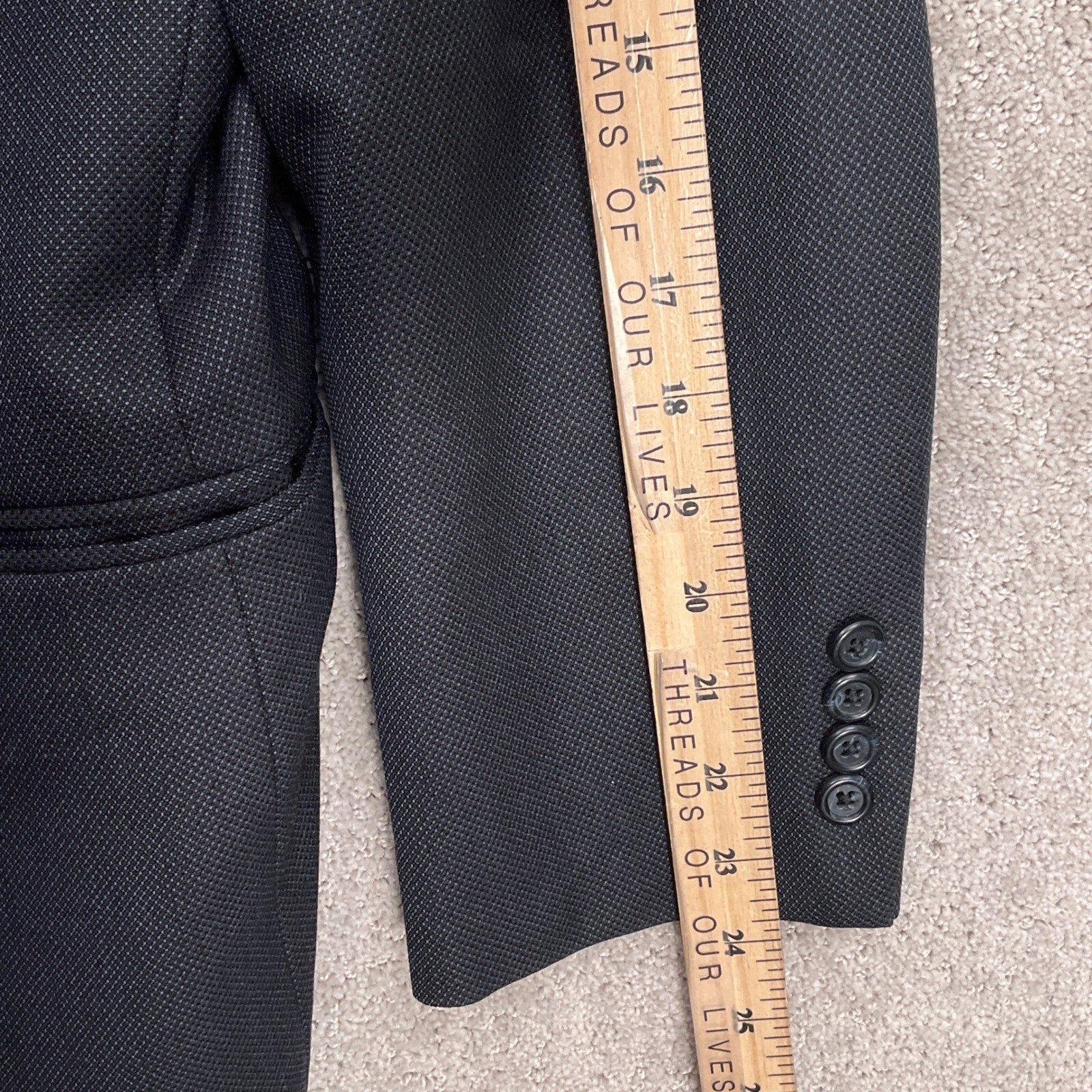 Tom James Corporate Image Blazer Men 42 Blue Black Birdseye Two Button Jacket