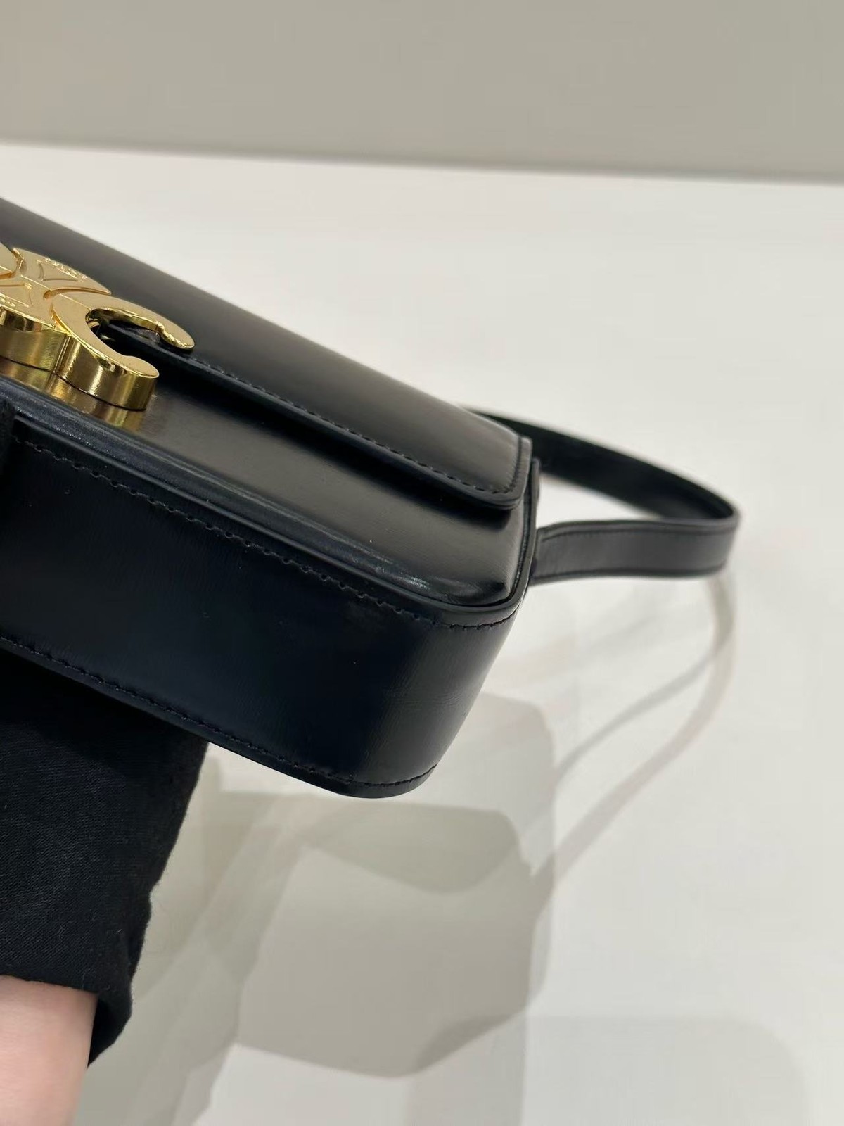 Celine Triomphe Shoulder Bag Black Crossbody bag almost brand new