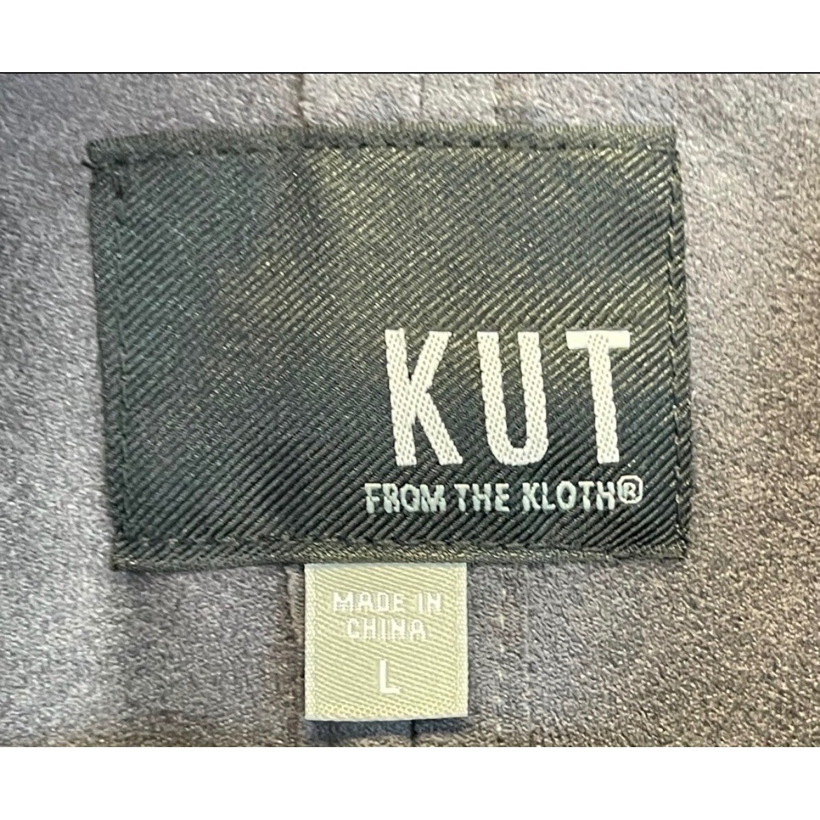 KUT FROM THE KLOTH Dianne Jacket Women Large Gray Faux Suede Drape Front Cinch