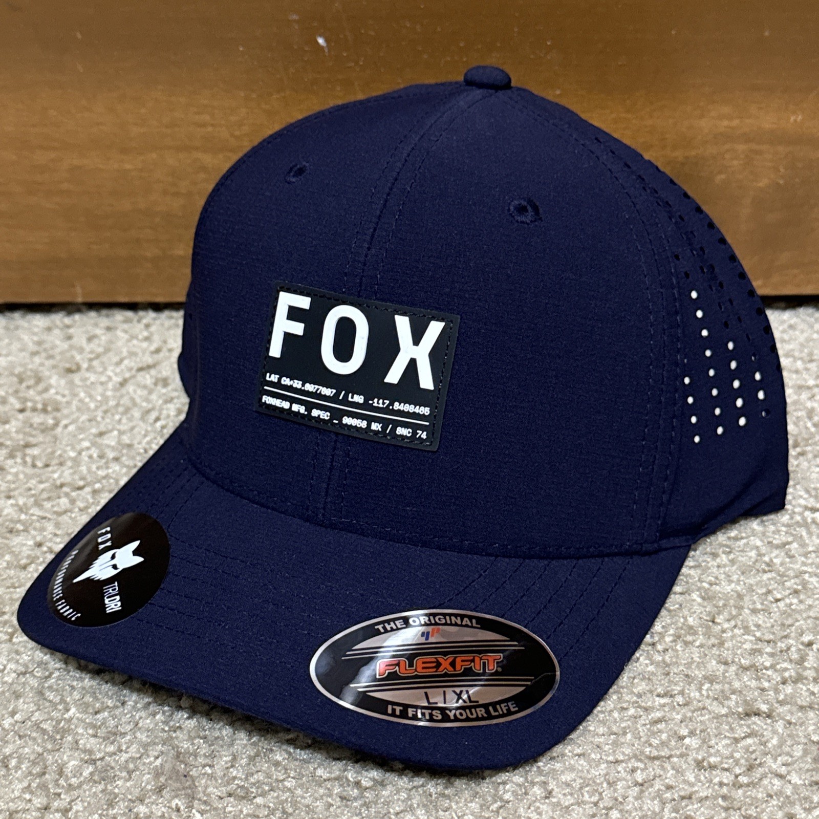 Fox Racing Honda Non Stop Tech Flexfit Midnight Navy Hat Cap Men’s Size L/XL