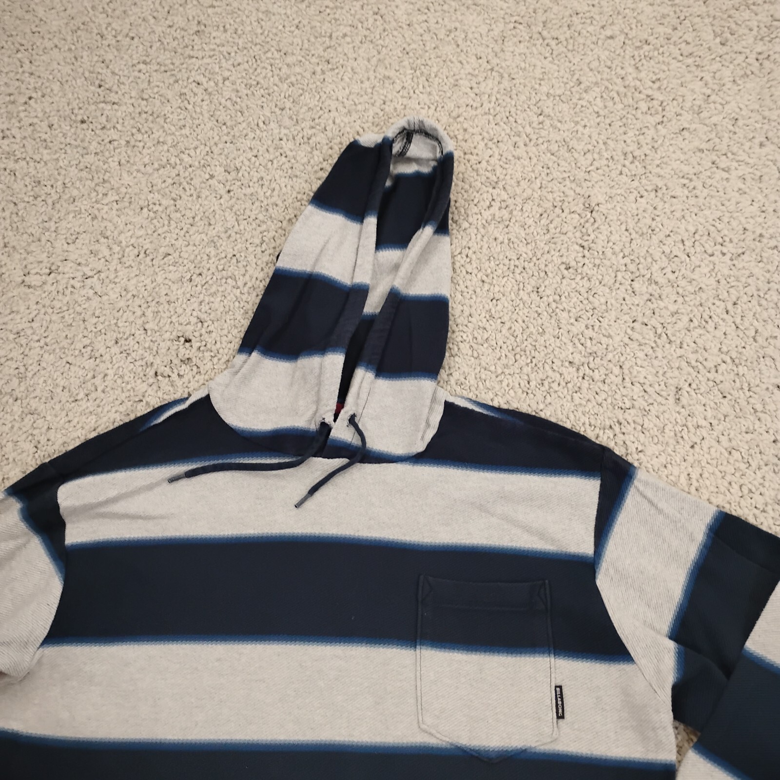 Billabong Hoodie Mens Large Blue Thermal Outdoor Beach Pocket Surf Camping A1