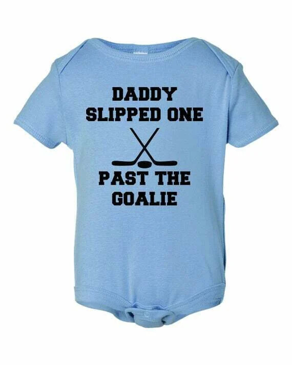 Funny Hockey Baby Ice Ice Dump Change Daddy Slipped One Cute Bodysuit