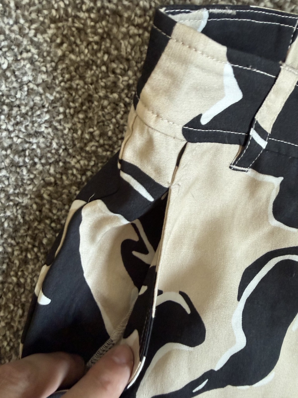Derek Lam 10 Crosby Designer Slacks Cream & Black Wide-Leg Women’s Size 2