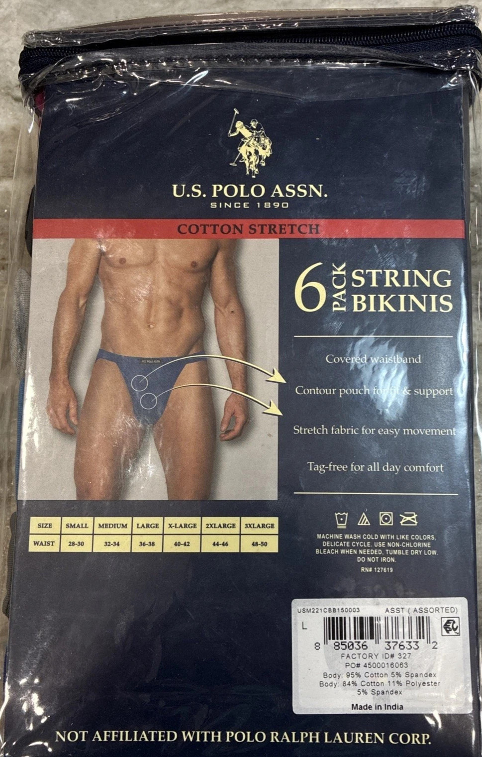 DISCONTINUED 6 Count Hanes Comfort Flex Fit String Bikini Underwear Men’s M L XL