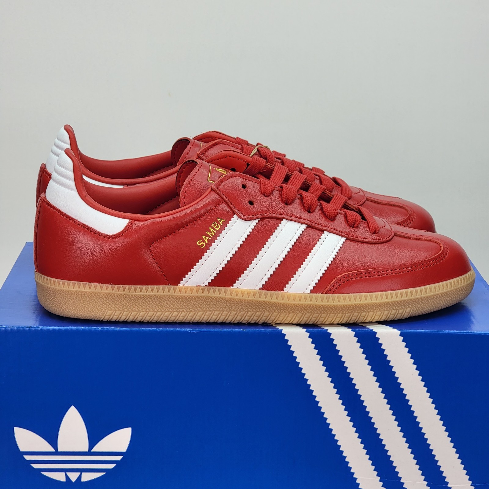 Adidas Samba OG Men’s Size 8 Athletic Shoes Red White Soccer Footwear Sneakers
